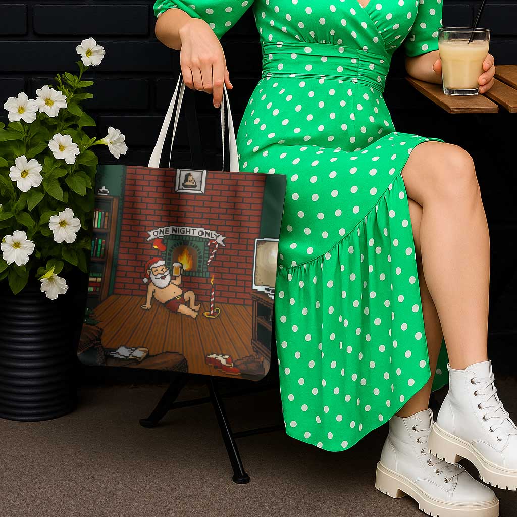 One Night Only Christmas Tote Bag Xmas Holiday Patterns - Wonder Print Shop