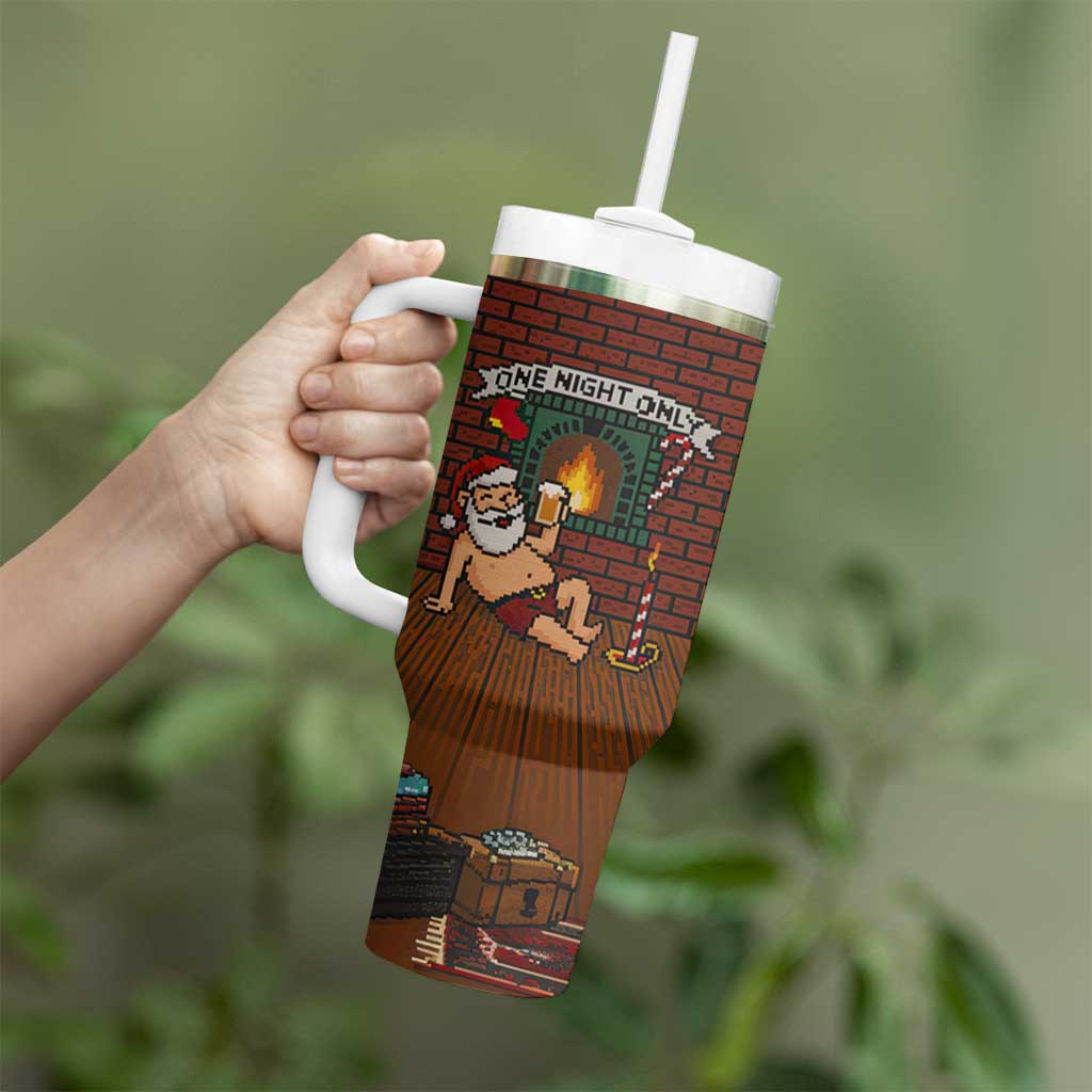 One Night Only Christmas Tumbler With Handle Xmas Holiday Patterns - Wonder Print Shop