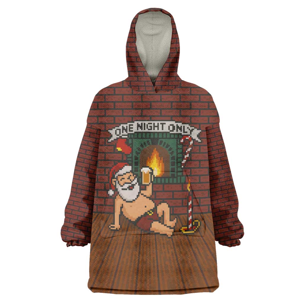 One Night Only Christmas Wearable Blanket Hoodie Xmas Holiday Patterns - Wonder Print Shop