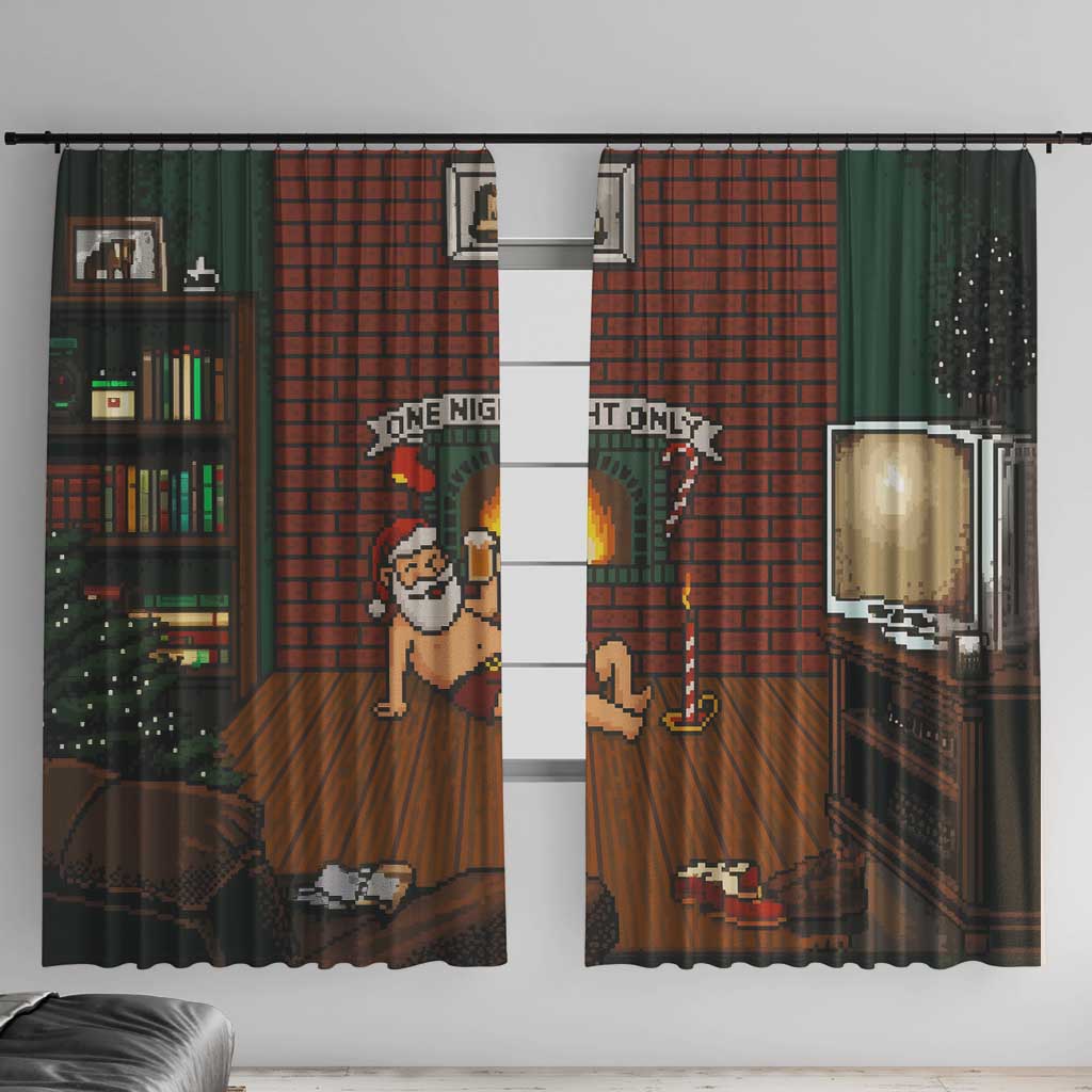 One Night Only Christmas Window Curtain Xmas Holiday Patterns - Wonder Print Shop