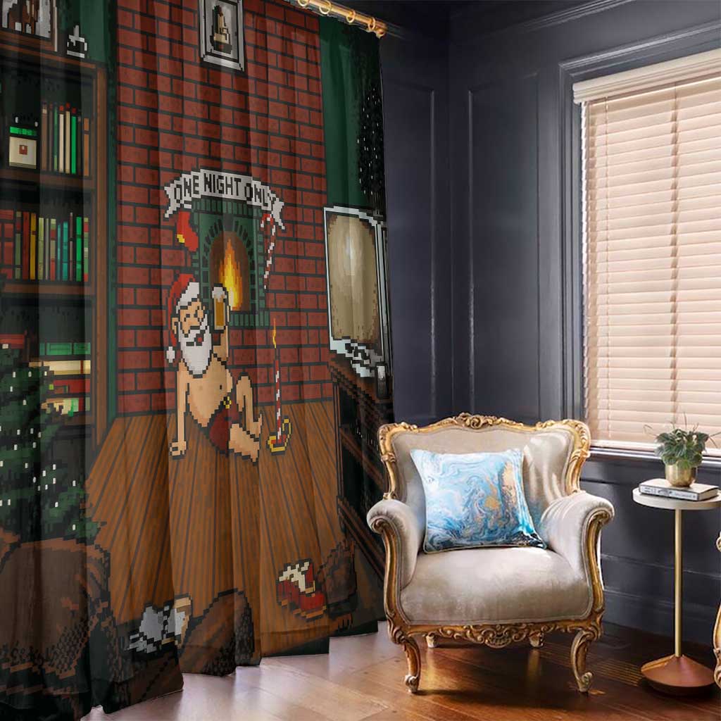 One Night Only Christmas Window Curtain Xmas Holiday Patterns - Wonder Print Shop