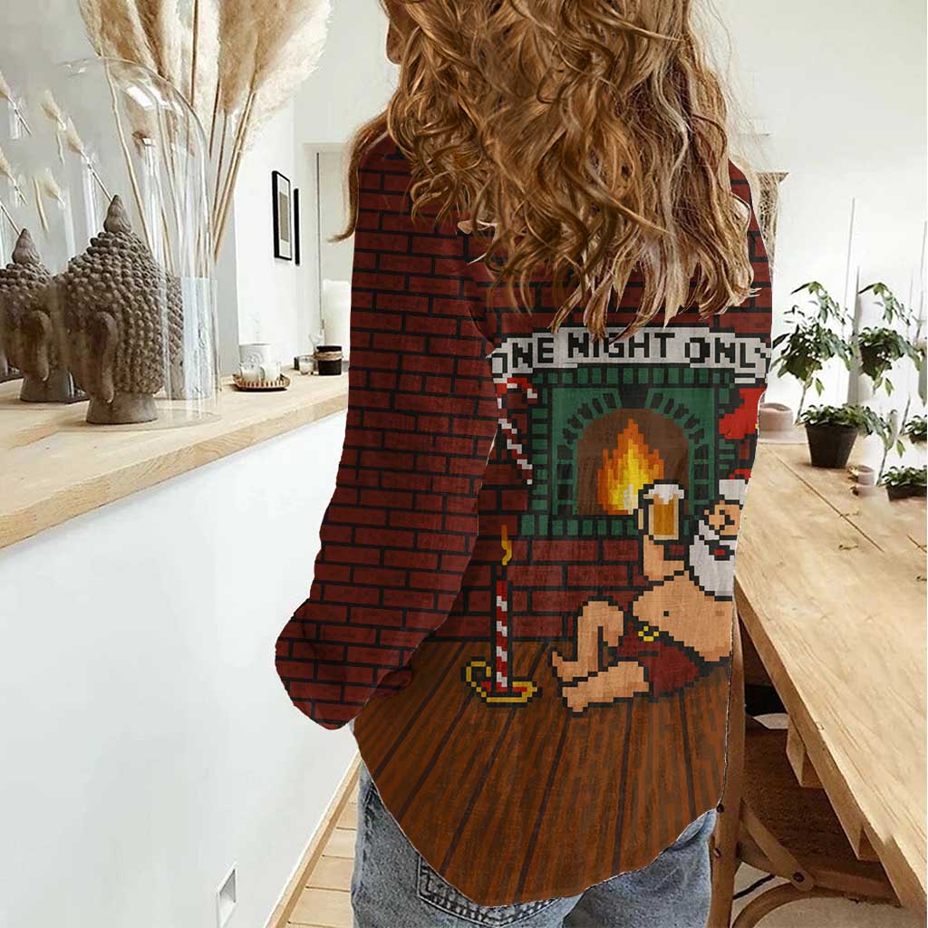 One Night Only Christmas Women Casual Shirt Xmas Holiday Patterns - Wonder Print Shop