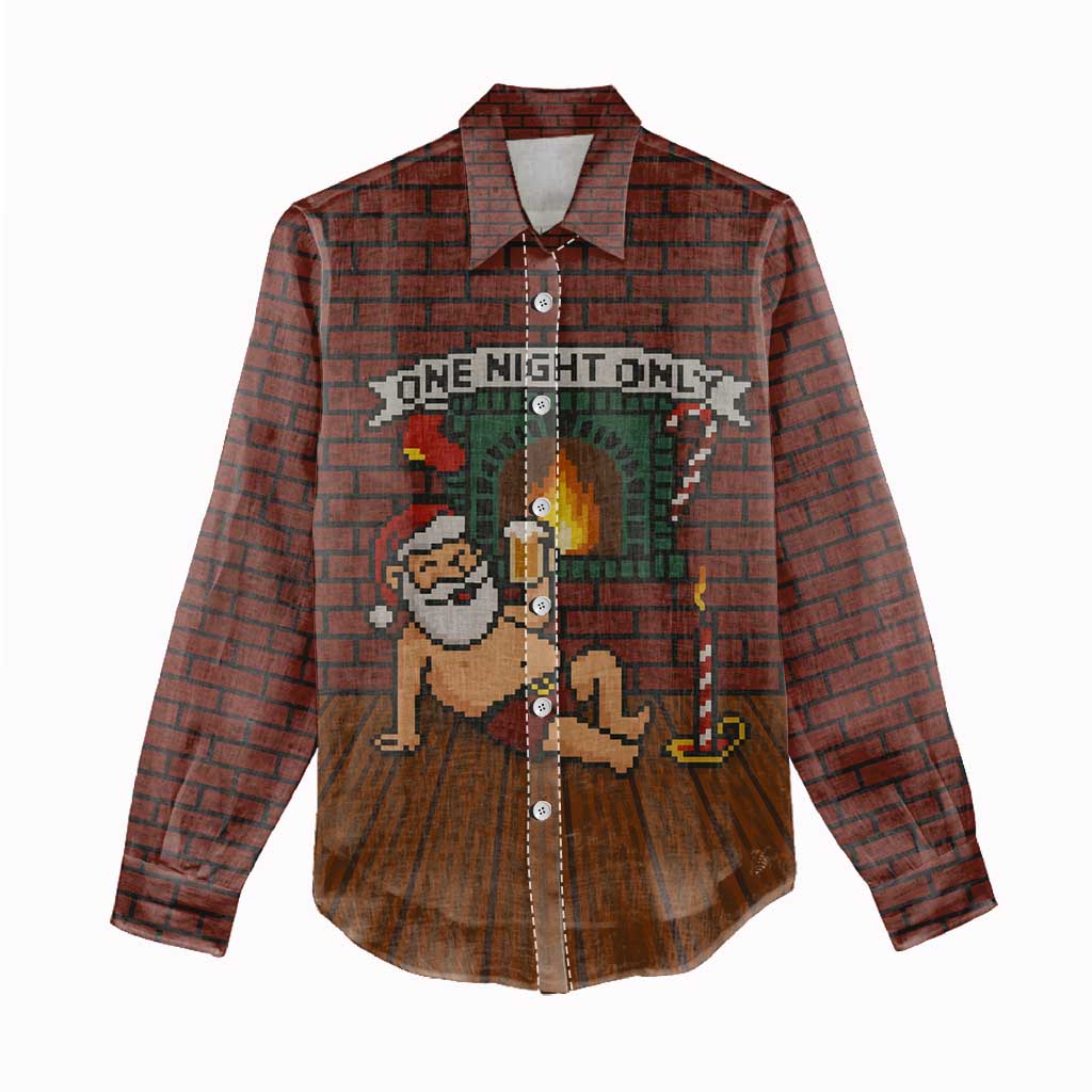 One Night Only Christmas Women Casual Shirt Xmas Holiday Patterns - Wonder Print Shop