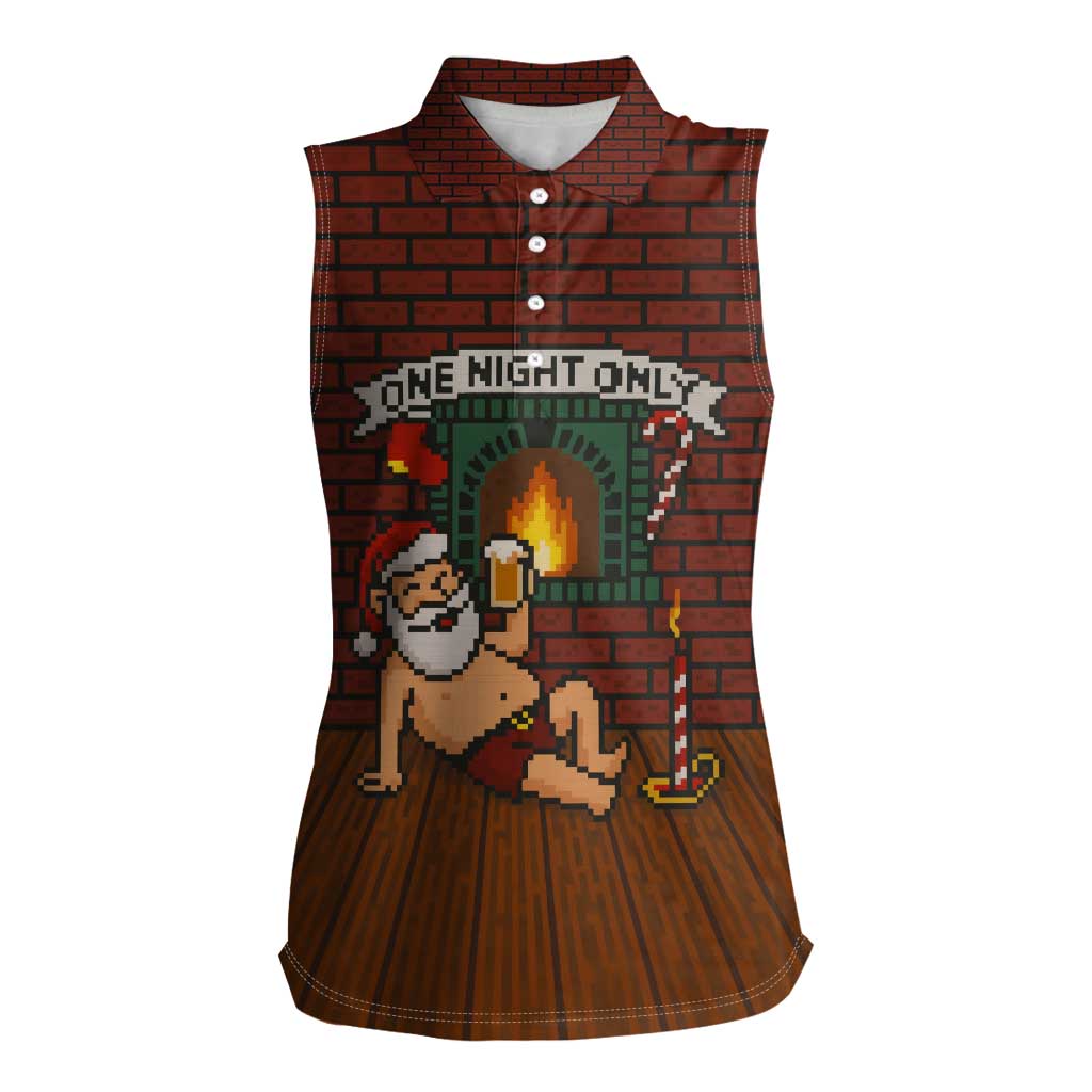 One Night Only Christmas Women Sleeveless Polo Shirt Xmas Holiday Patterns - Wonder Print Shop