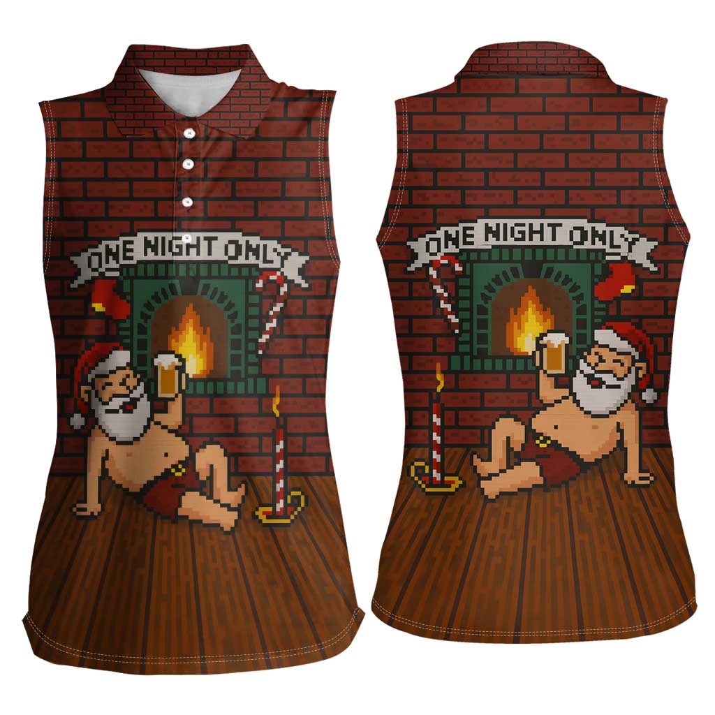 One Night Only Christmas Women Sleeveless Polo Shirt Xmas Holiday Patterns - Wonder Print Shop