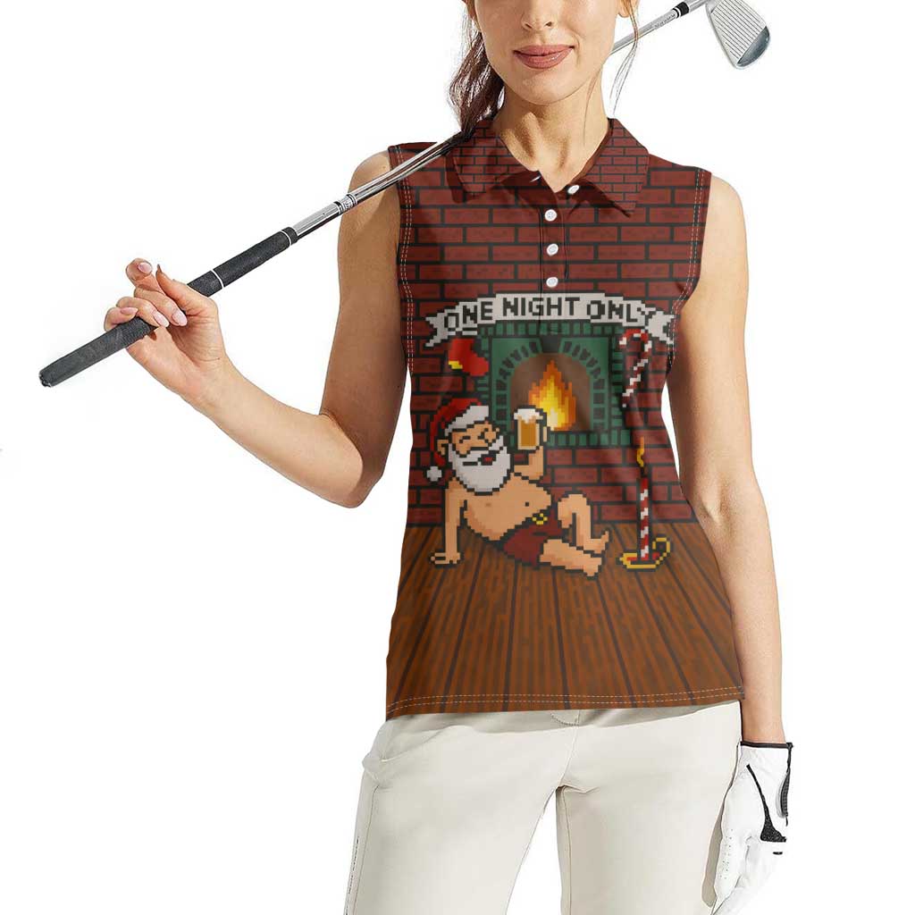 One Night Only Christmas Women Sleeveless Polo Shirt Xmas Holiday Patterns - Wonder Print Shop