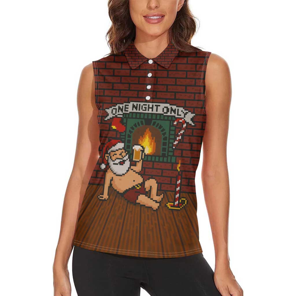 One Night Only Christmas Women Sleeveless Polo Shirt Xmas Holiday Patterns - Wonder Print Shop