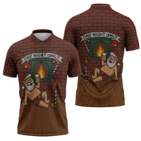 One Night Only Christmas Zipper Polo Shirt Xmas Holiday Patterns - Wonder Print Shop