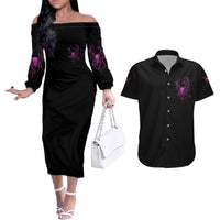 Karma Fairy Skul Couples Matching Off The Shoulder Long Sleeve Dress and Hawaiian Shirt - Wonder Print Shop