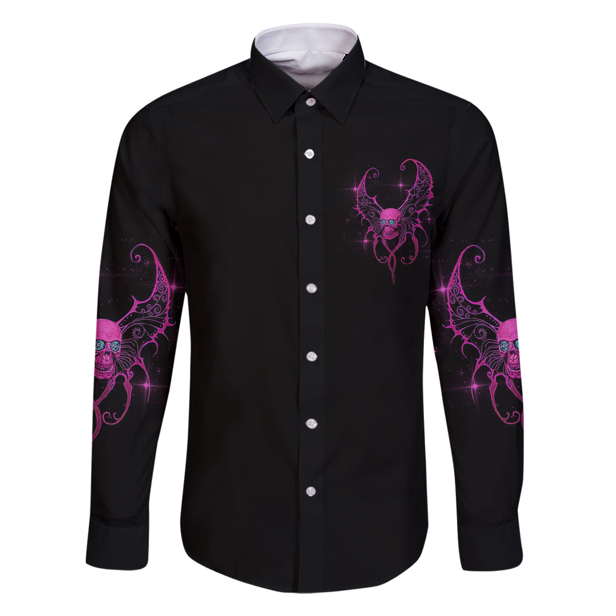 Karma Fairy Skul Family Matching Off Shoulder Long Sleeve Dress and Hawaiian Shirt - Wonder Print Shop