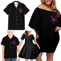 Karma Fairy Skul Family Matching Off Shoulder Short Dress and Hawaiian Shirt - Wonder Print Shop