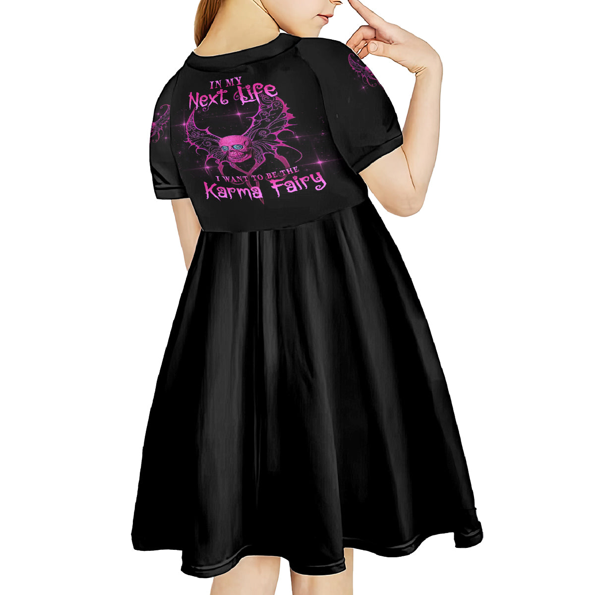 Karma Fairy Skul Kid Short Sleeve Dress - Wonder Print Shop