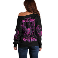 Karma Fairy Skul Off Shoulder Sweater - Wonder Print Shop