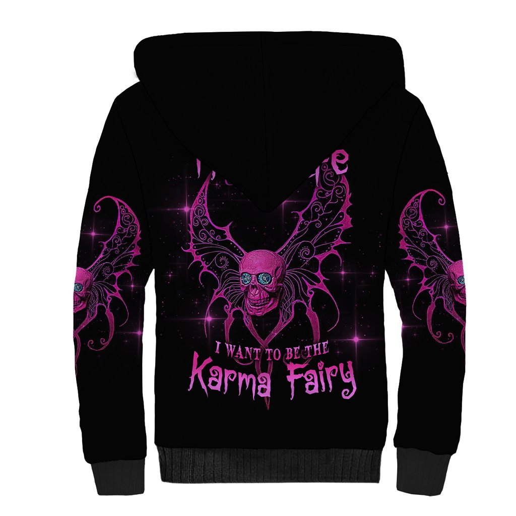 Karma Fairy Skul Sherpa Hoodie - Wonder Print Shop