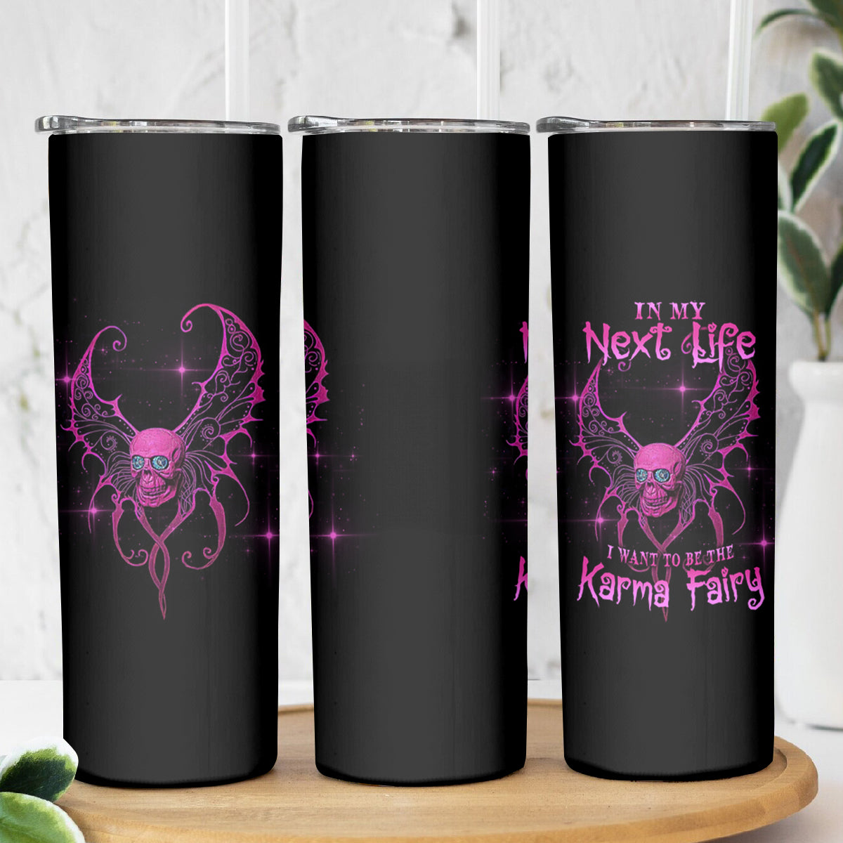 Karma Fairy Skul Skinny Tumbler - Wonder Print Shop