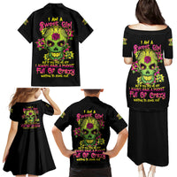 I Am A Sweet Girl But If You P Me O Sugar Skull Family Matching Puletasi Dress and Hawaiian Shirt - Wonder Print Shop