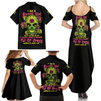 I Am A Sweet Girl But If You P Me O Sugar Skull Family Matching Summer Maxi Dress and Hawaiian Shirt - Wonder Print Shop