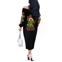 I Am A Sweet Girl But If You P Me O Sugar Skull Off The Shoulder Long Sleeve Dress - Wonder Print Shop