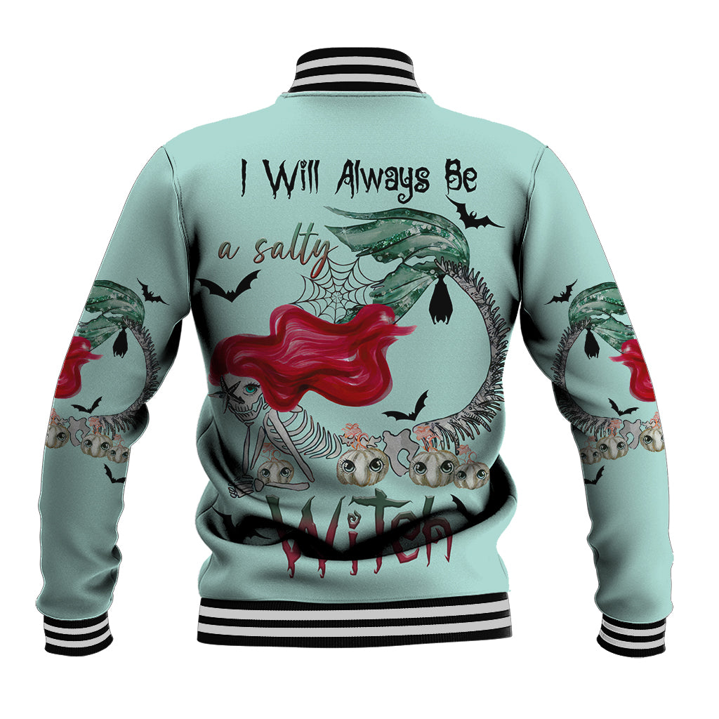 Salty Witch Mermaid Halloween Baseball Jacket - Wonder Print Shop