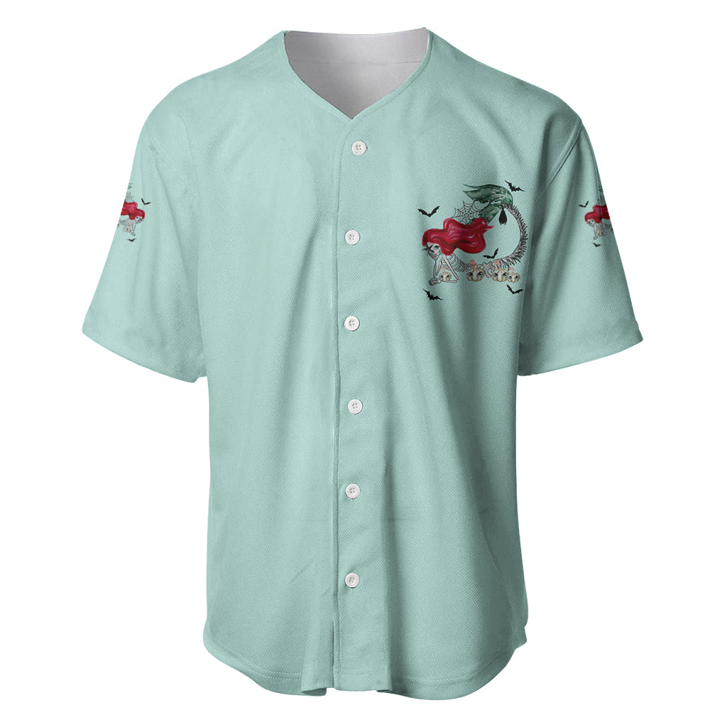 Salty Witch Mermaid Halloween Baseball Jersey - Wonder Print Shop