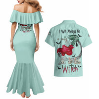 Salty Witch Mermaid Halloween Couples Matching Mermaid Dress and Hawaiian Shirt - Wonder Print Shop