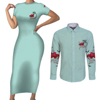 Salty Witch Mermaid Halloween Couples Matching Short Sleeve Bodycon Dress and Long Sleeve Button Shirt - Wonder Print Shop