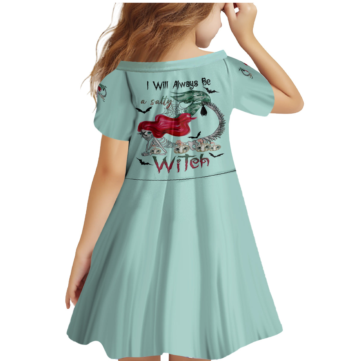Salty Witch Mermaid Halloween Family Matching Mermaid Dress and Hawaiian Shirt - Wonder Print Shop