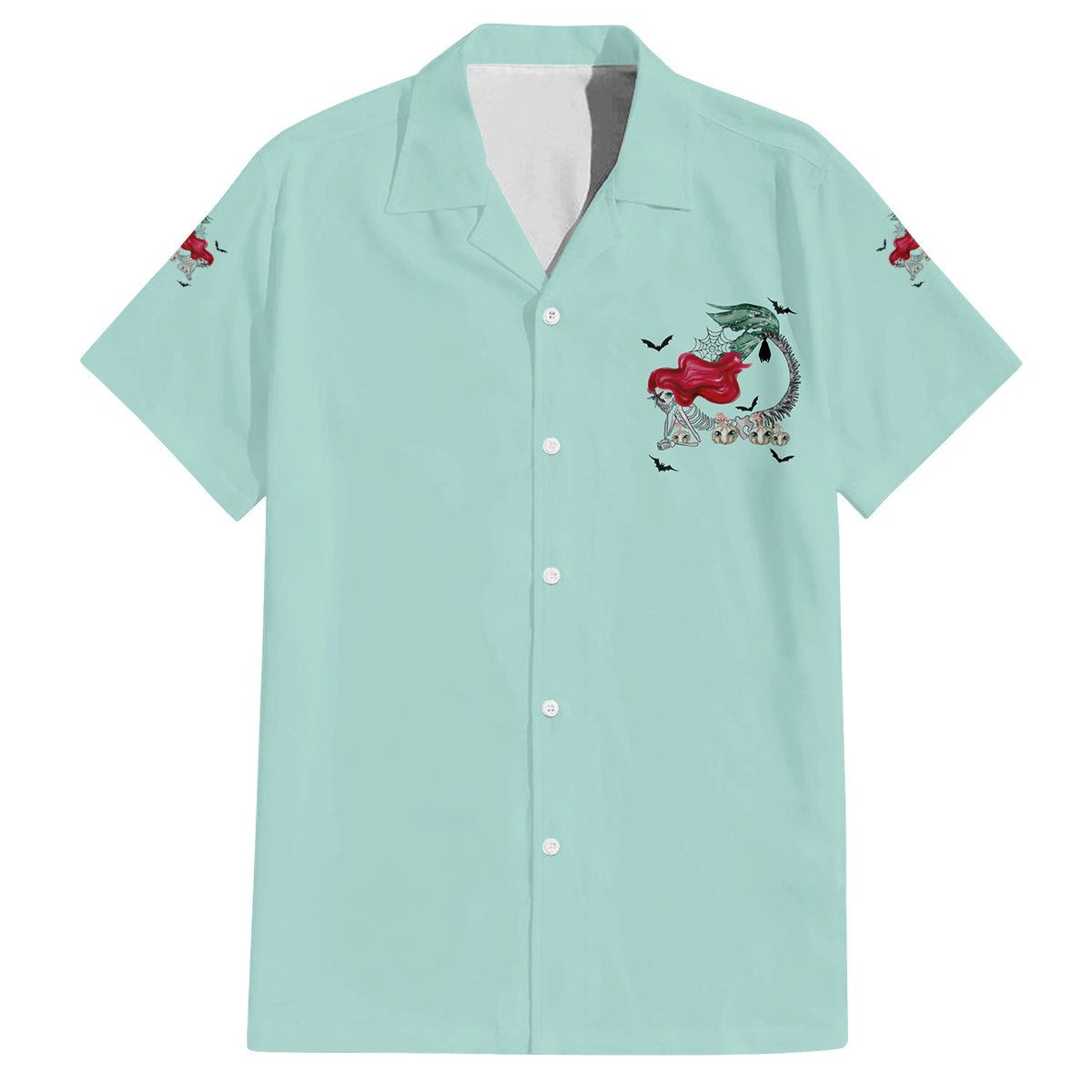 Salty Witch Mermaid Halloween Family Matching Puletasi Dress and Hawaiian Shirt - Wonder Print Shop