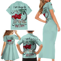 Salty Witch Mermaid Halloween Family Matching Short Sleeve Bodycon Dress and Hawaiian Shirt - Wonder Print Shop