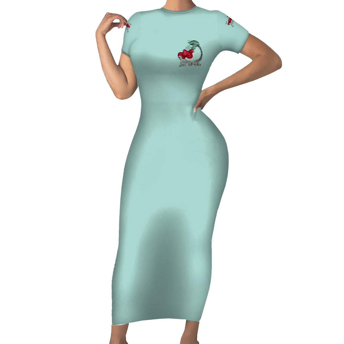 Salty Witch Mermaid Halloween Family Matching Short Sleeve Bodycon Dress and Hawaiian Shirt - Wonder Print Shop