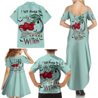 Salty Witch Mermaid Halloween Family Matching Summer Maxi Dress and Hawaiian Shirt - Wonder Print Shop