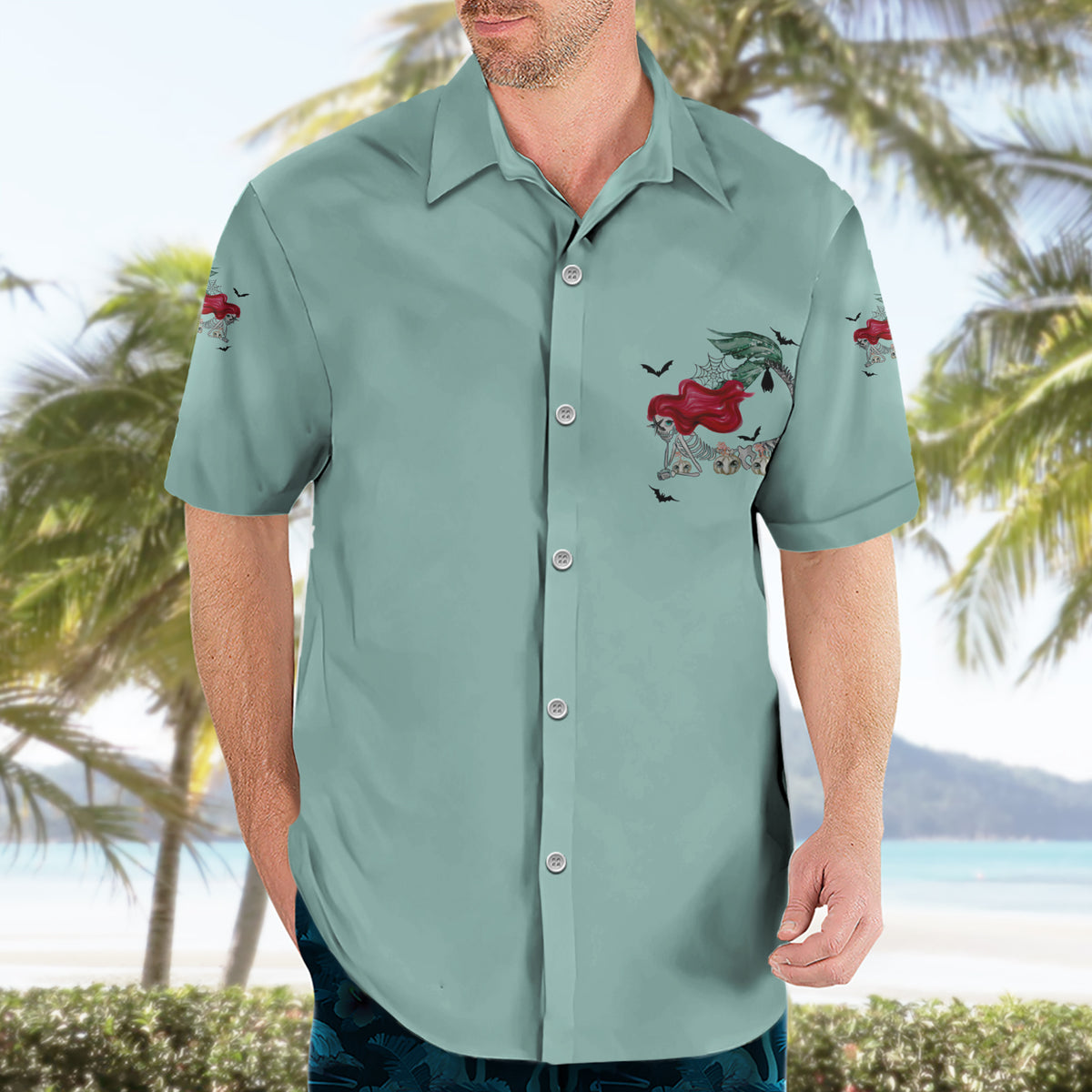 Salty Witch Mermaid Halloween Hawaiian Shirt - Wonder Print Shop