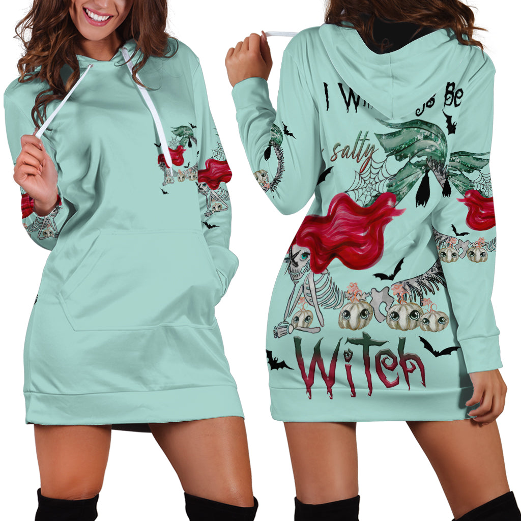 Salty Witch Mermaid Halloween Hoodie Dress - Wonder Print Shop