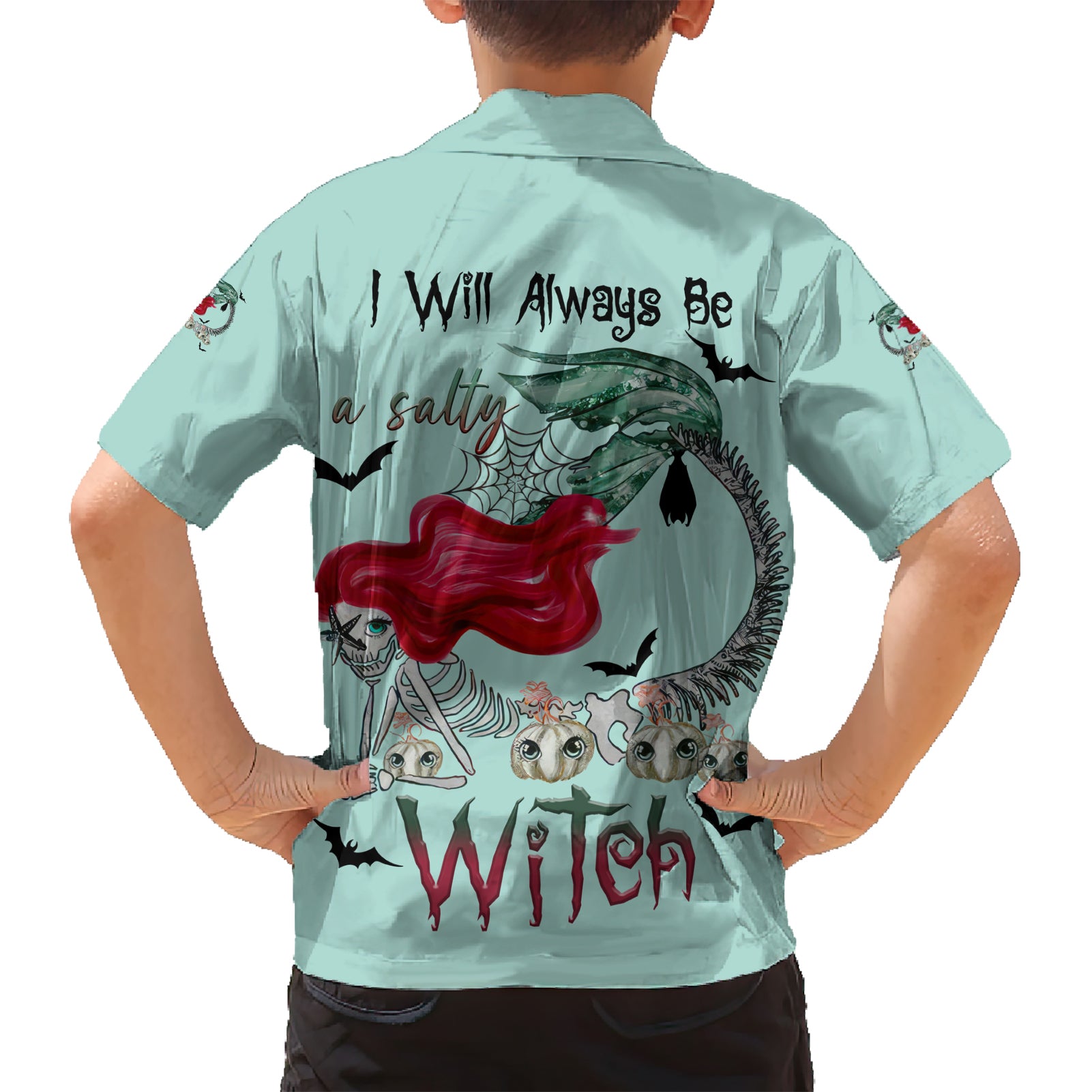 Salty Witch Mermaid Halloween Kid Hawaiian Shirt - Wonder Print Shop