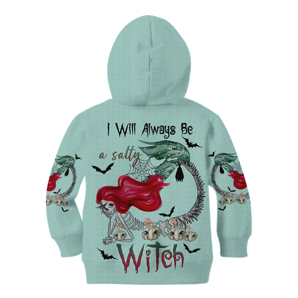 Salty Witch Mermaid Halloween Kid Hoodie - Wonder Print Shop