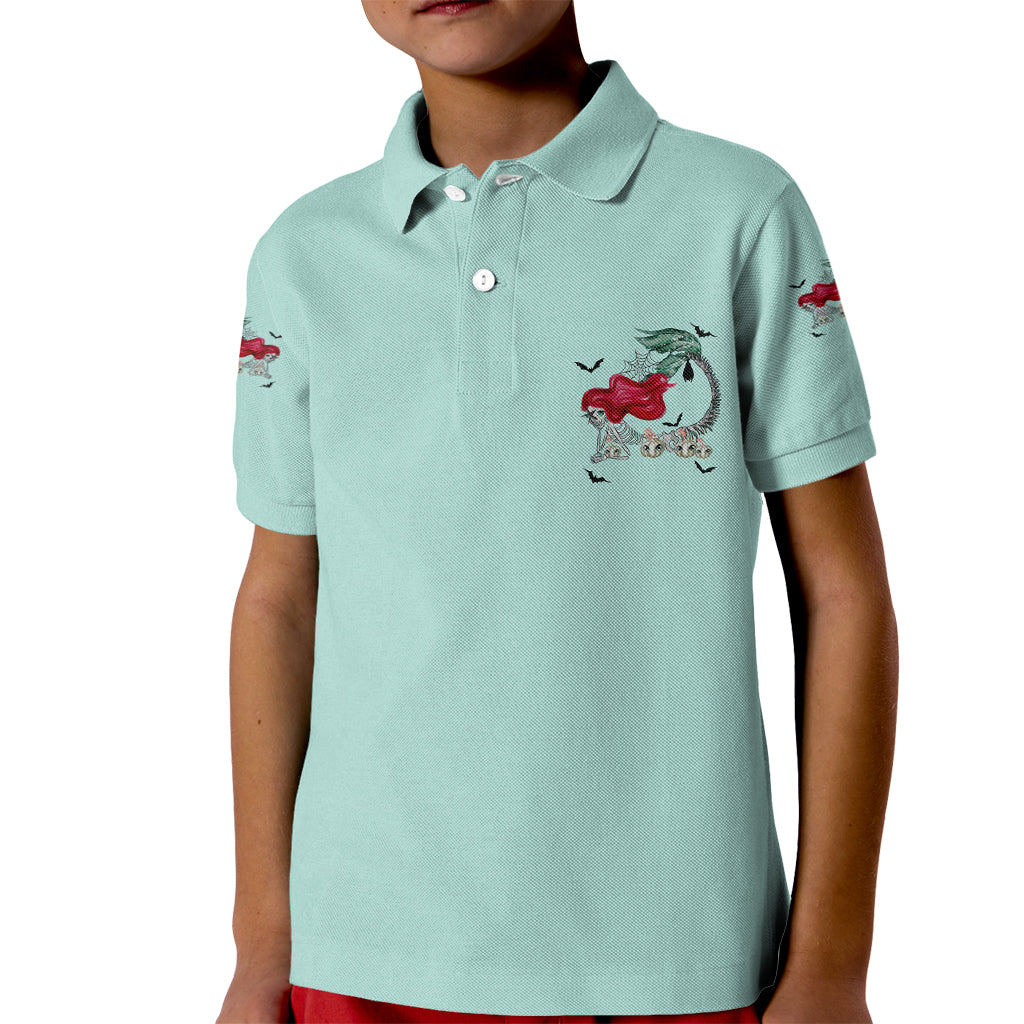 Salty Witch Mermaid Halloween Kid Polo Shirt - Wonder Print Shop