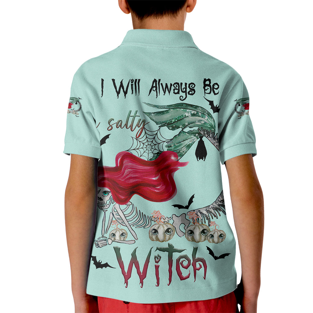 Salty Witch Mermaid Halloween Kid Polo Shirt - Wonder Print Shop