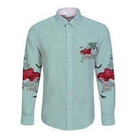 Salty Witch Mermaid Halloween Long Sleeve Button Shirt - Wonder Print Shop