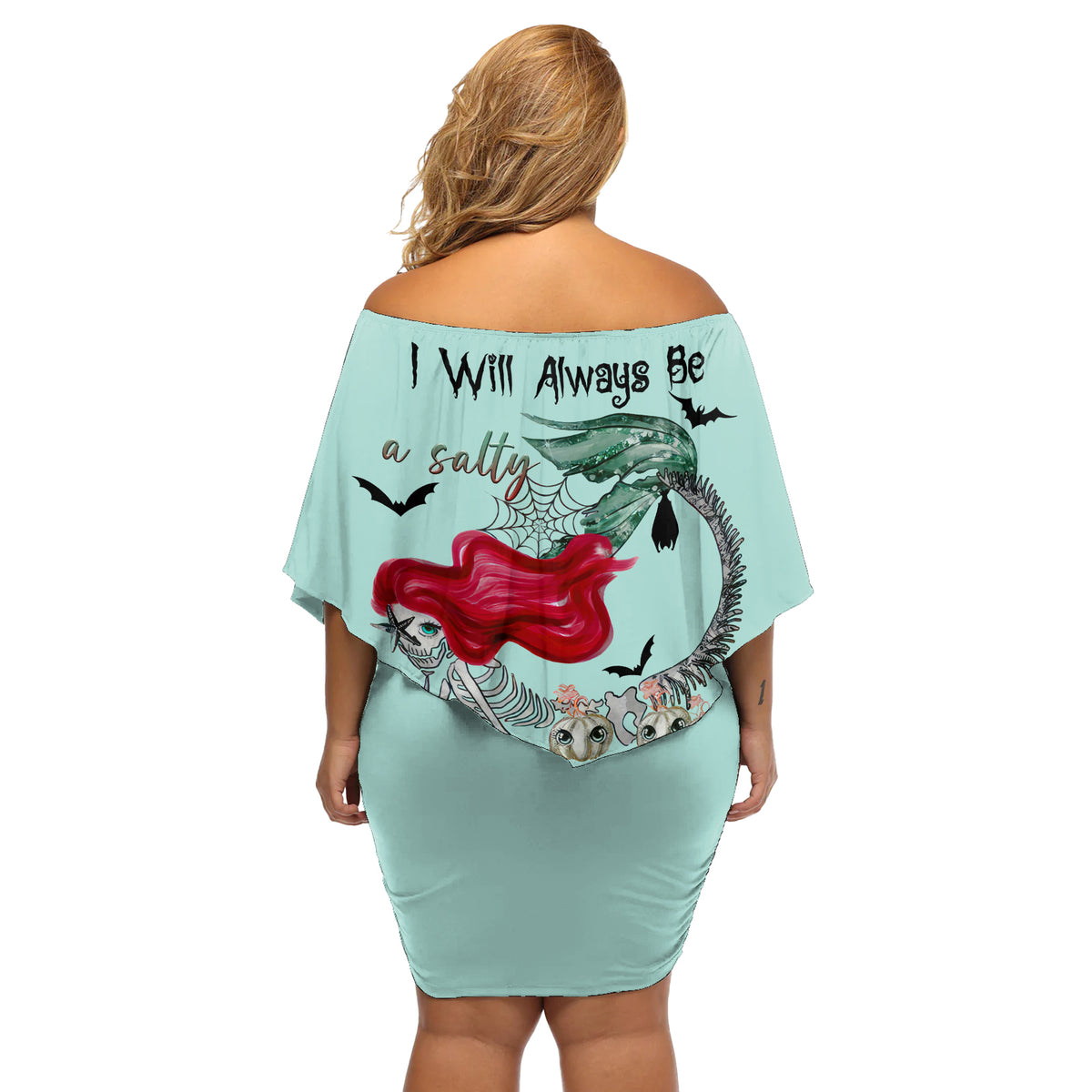 Salty Witch Mermaid Halloween Off Shoulder Short Dress - Wonder Print Shop