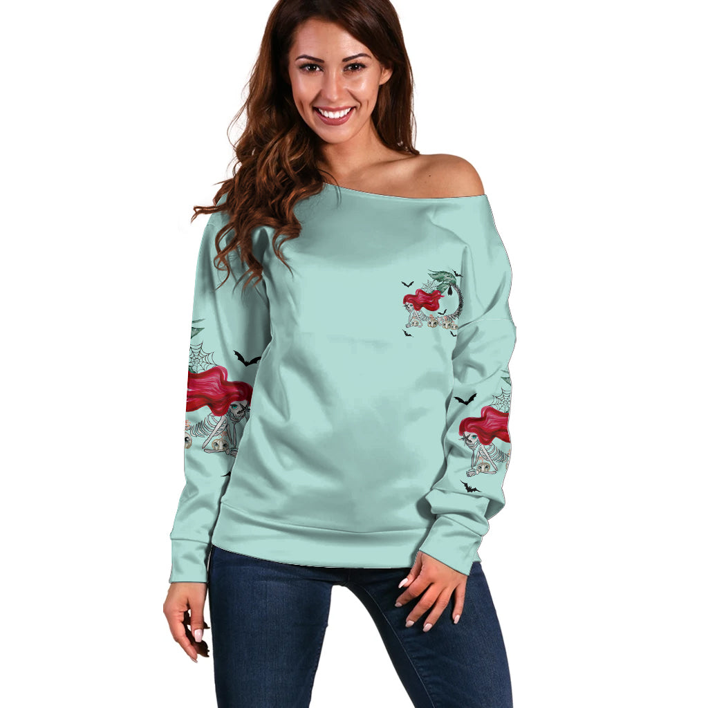 Salty Witch Mermaid Halloween Off Shoulder Sweater - Wonder Print Shop