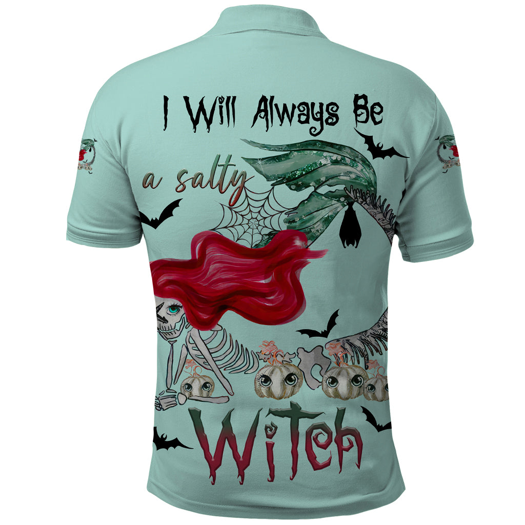 Salty Witch Mermaid Halloween Polo Shirt - Wonder Print Shop