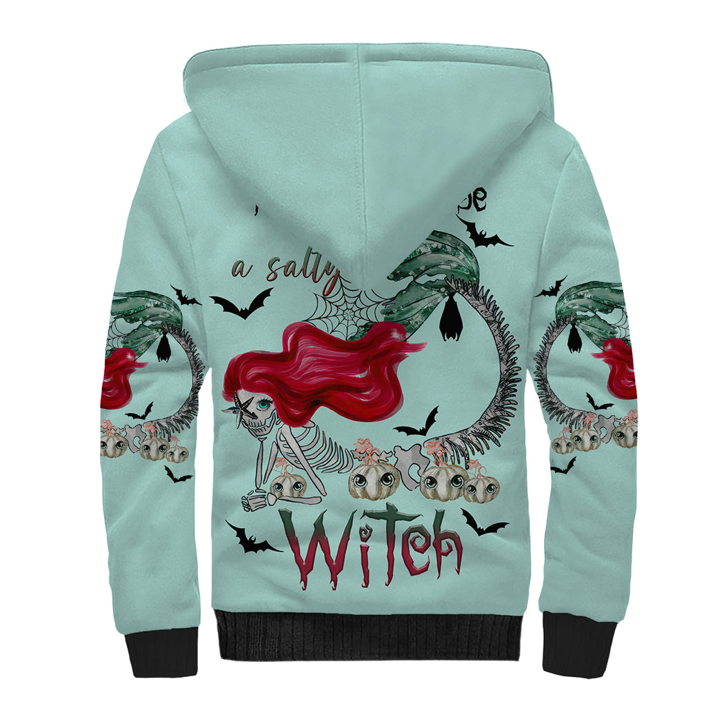 Salty Witch Mermaid Halloween Sherpa Hoodie - Wonder Print Shop