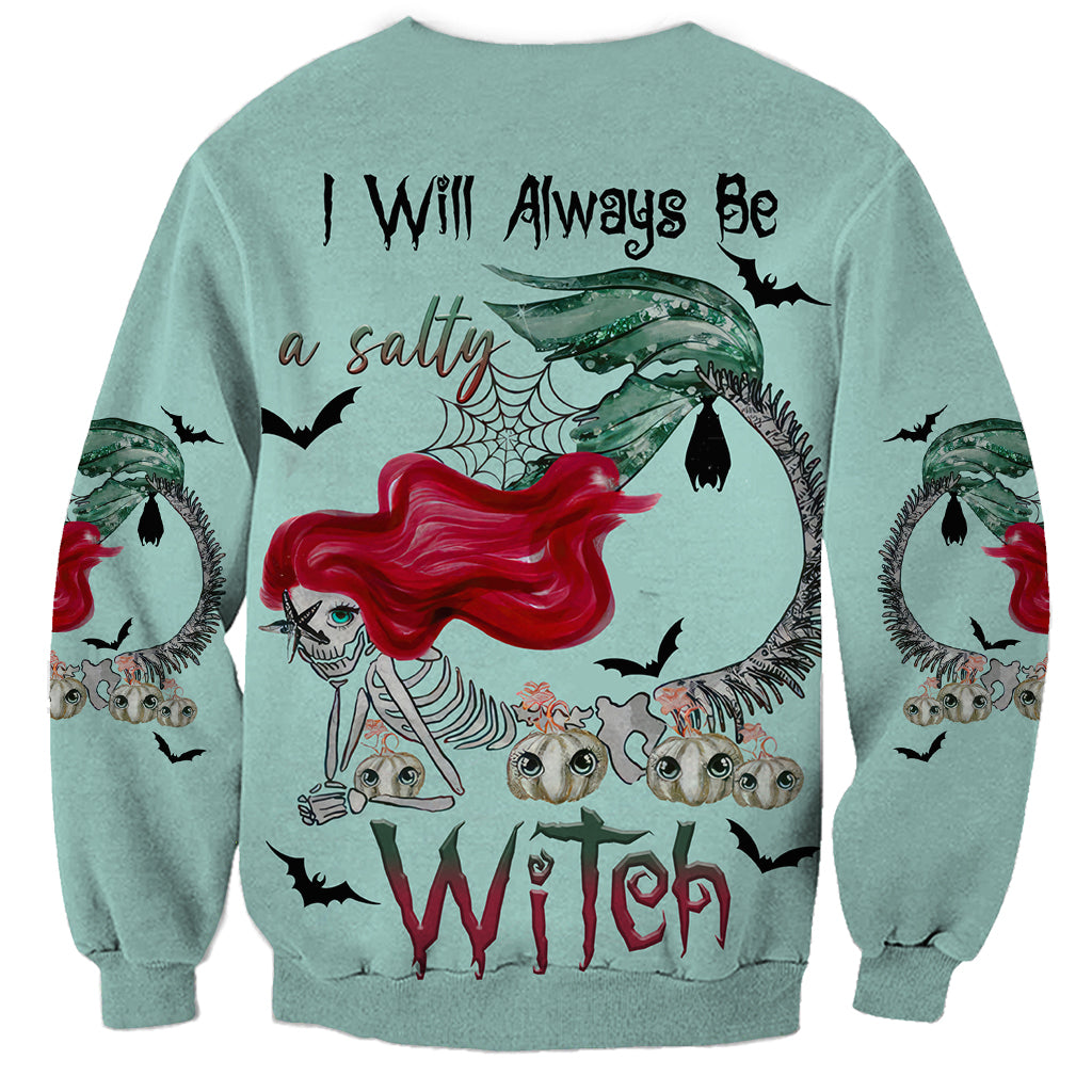 Salty Witch Mermaid Halloween Sweatshirt - Wonder Print Shop