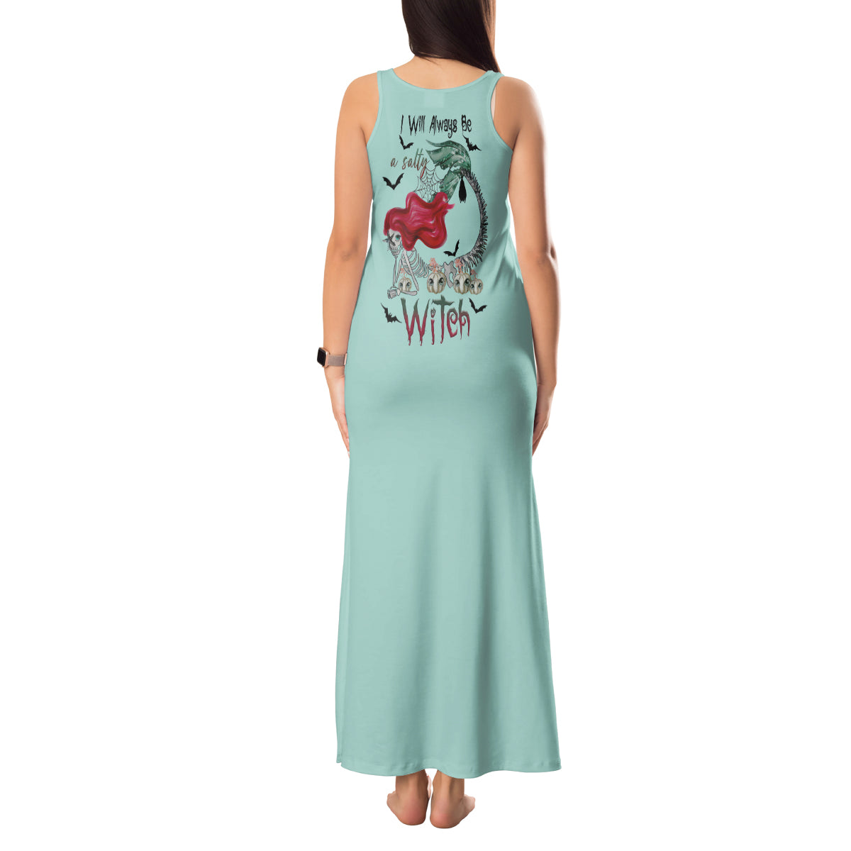 Salty Witch Mermaid Halloween Tank Maxi Dress - Wonder Print Shop