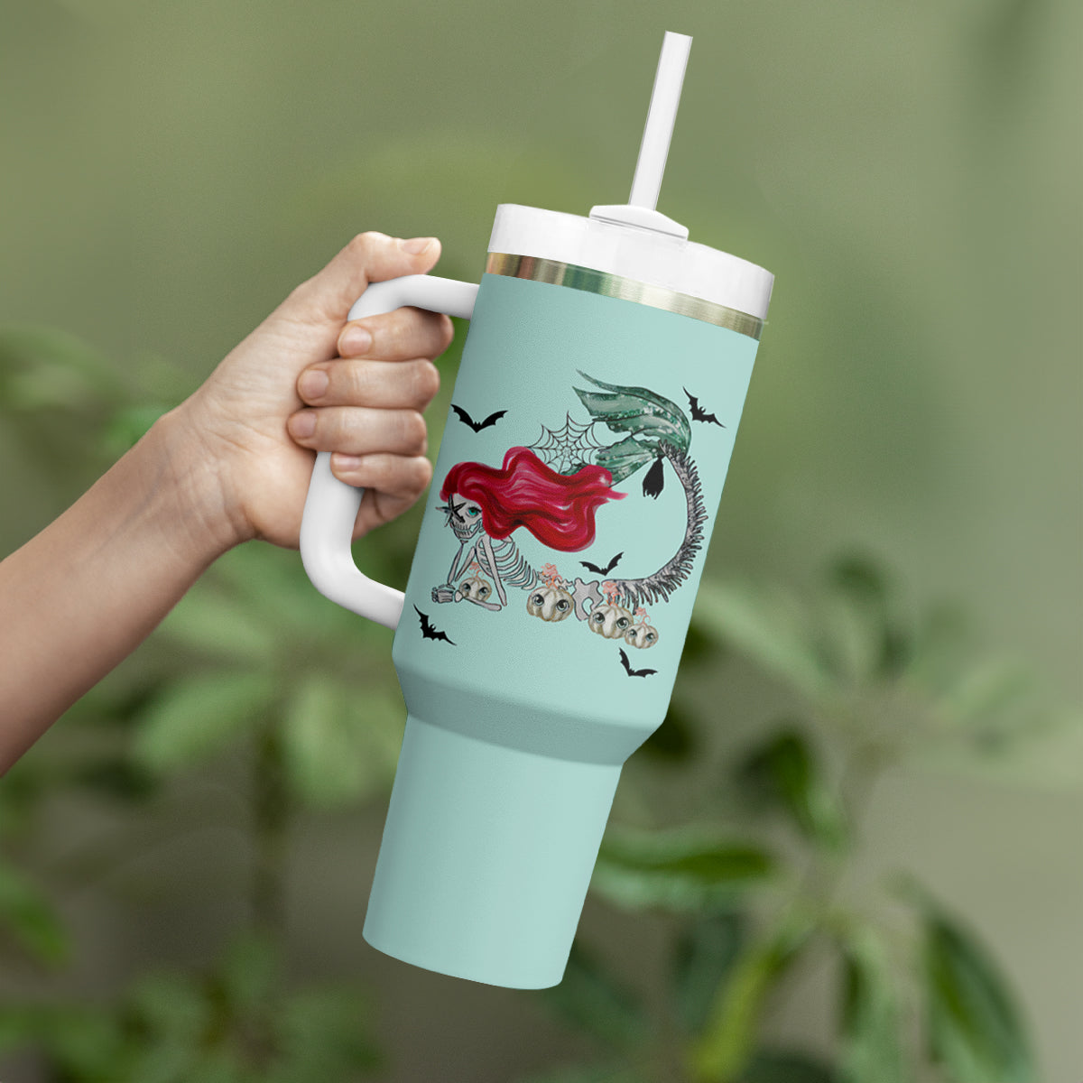 Salty Witch Mermaid Halloween Tumbler With Handle - Wonder Print Shop