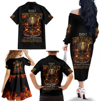 Did I Piss You Off Skull Filagree Family Matching Off Shoulder Long Sleeve Dress and Hawaiian Shirt - Wonder Print Shop