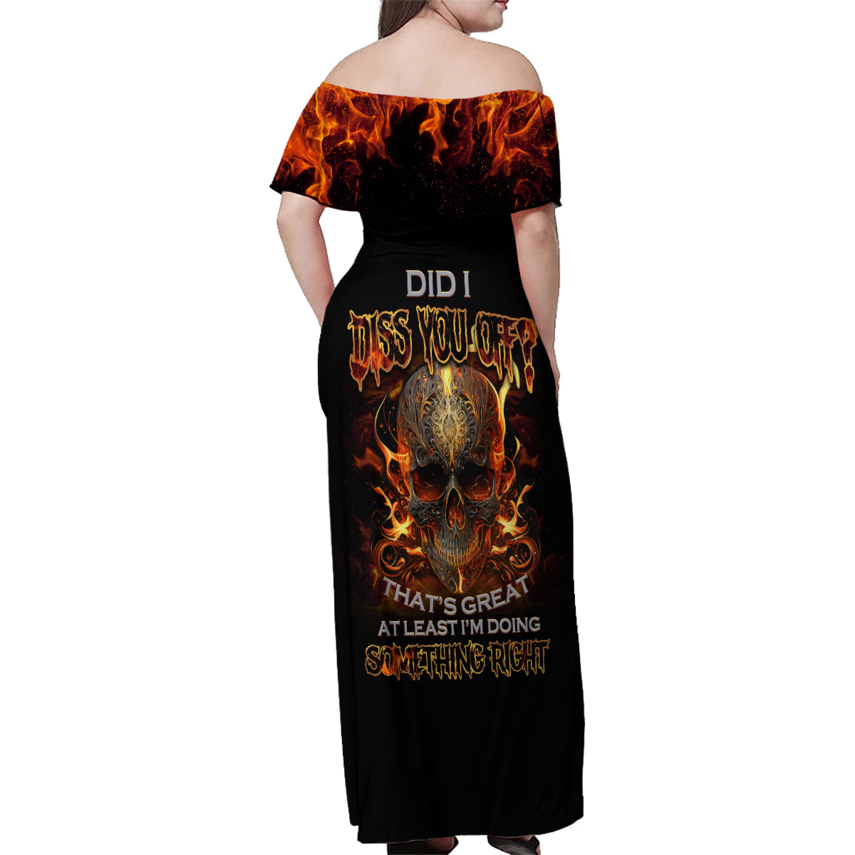 Did I Piss You Off Skull Filagree Family Matching Off Shoulder Maxi Dress and Hawaiian Shirt - Wonder Print Shop