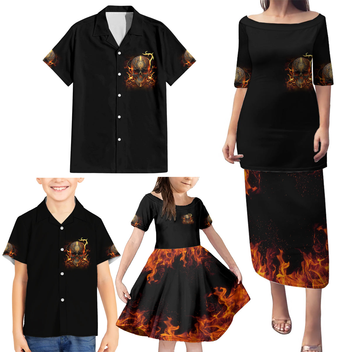 Did I Piss You Off Skull Filagree Family Matching Puletasi Dress and Hawaiian Shirt - Wonder Print Shop