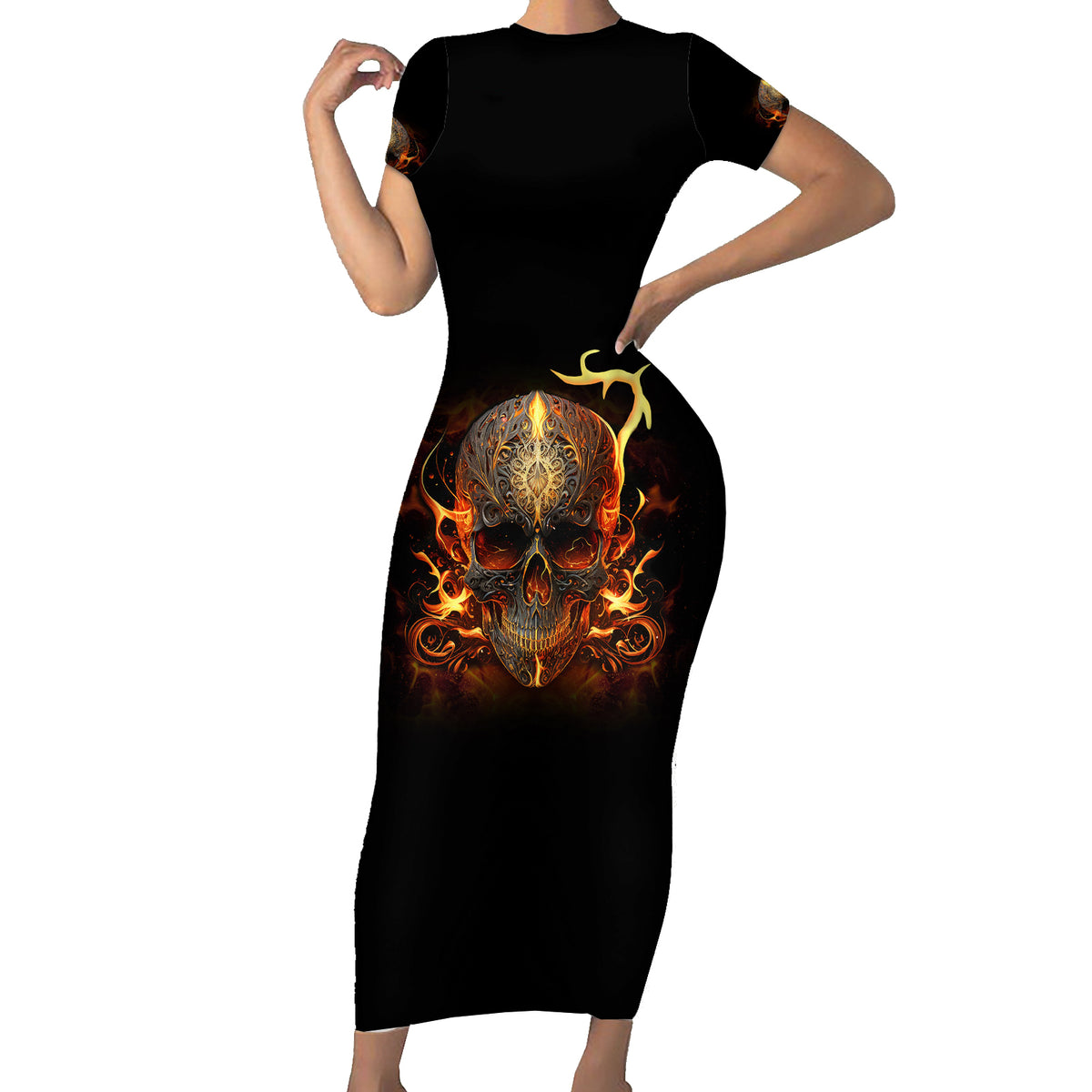 Did I Piss You Off Skull Filagree Family Matching Short Sleeve Bodycon Dress and Hawaiian Shirt - Wonder Print Shop