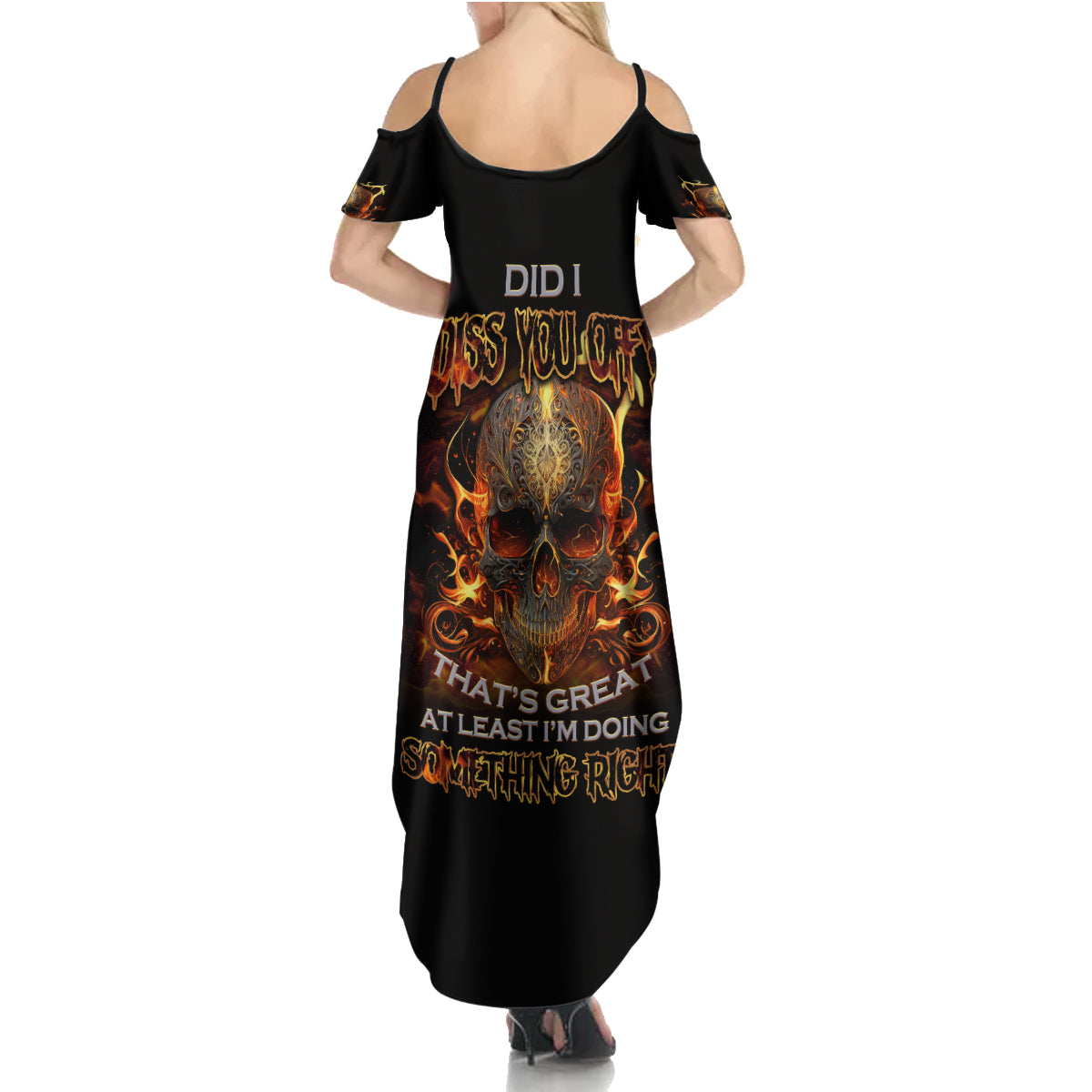 Did I Piss You Off Skull Filagree Family Matching Summer Maxi Dress and Hawaiian Shirt - Wonder Print Shop